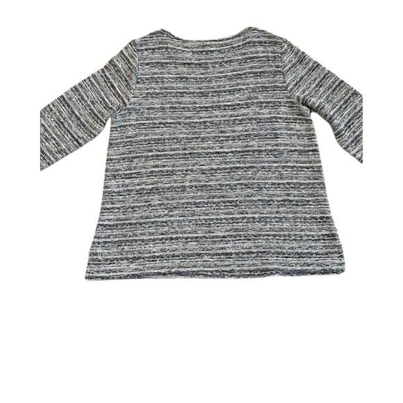 LOFT Tops - LOFT Outlet Black and White Striped Top with Hints of Color 3/4 Sleeve Size L